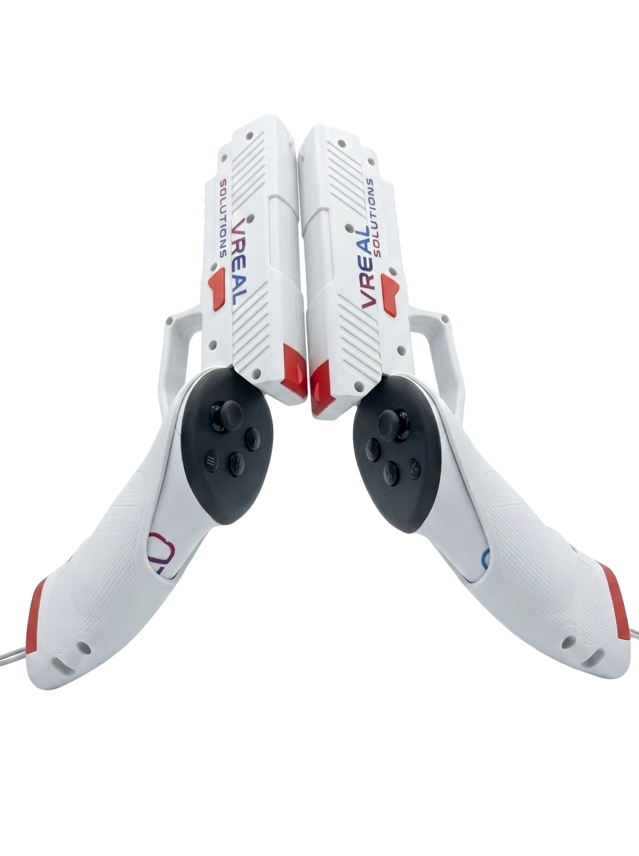 A pair of VReal Solutions VR gun controllers